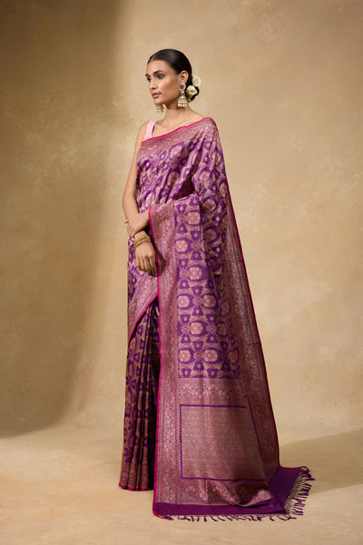Mulberry Banarasi Saree
