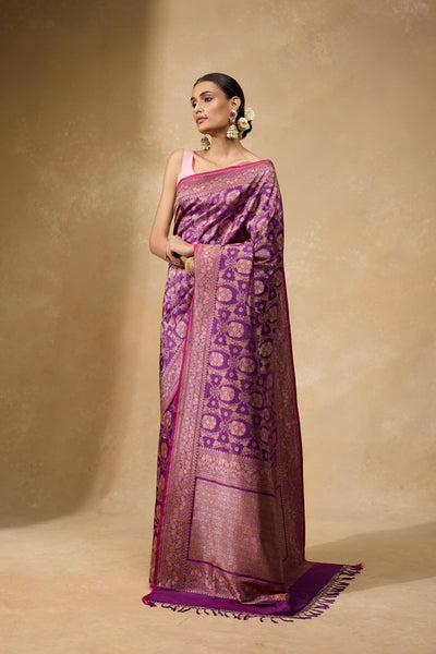 Mulberry Banarasi Saree