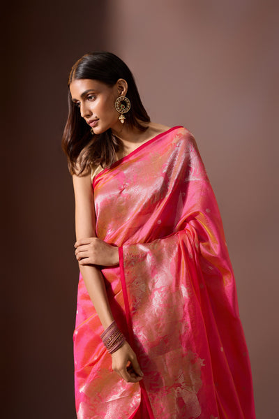 Coral Chanderi Saree