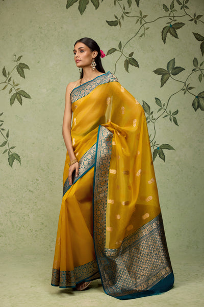 Turmeric Banarasi Saree
