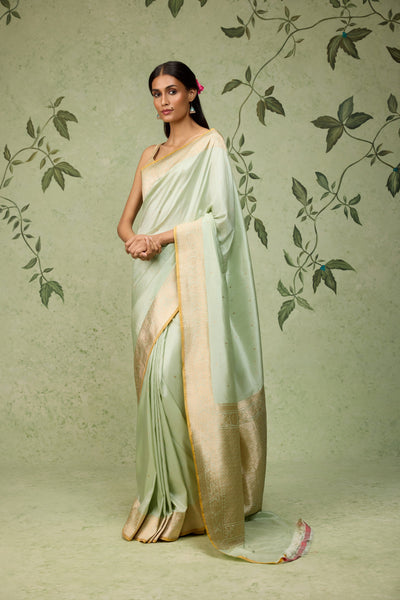 Pistachio Banarasi Saree