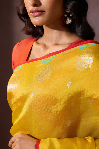 Saffron Chanderi Saree