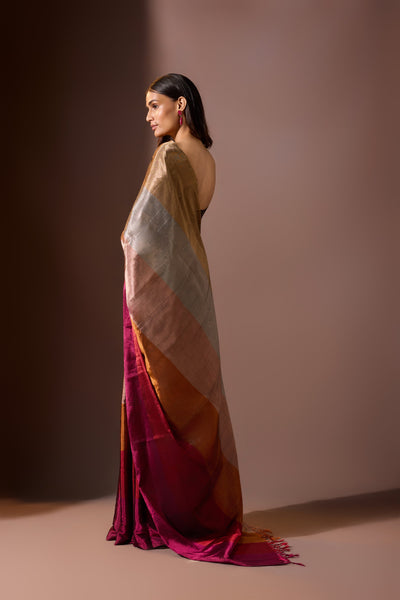 Sunset Ombre Chanderi Saree