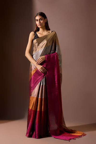 Sunset Ombre Chanderi Saree