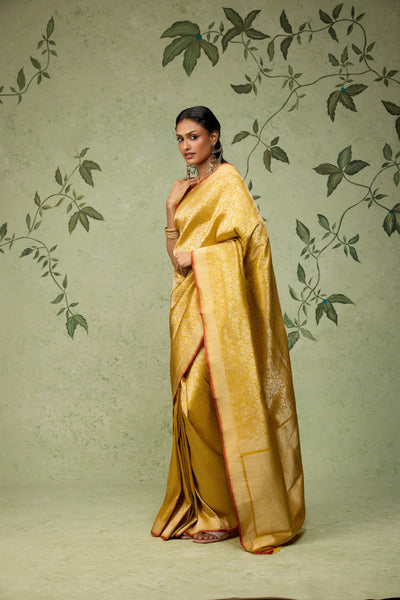 Antique Gold Banarasi Saree