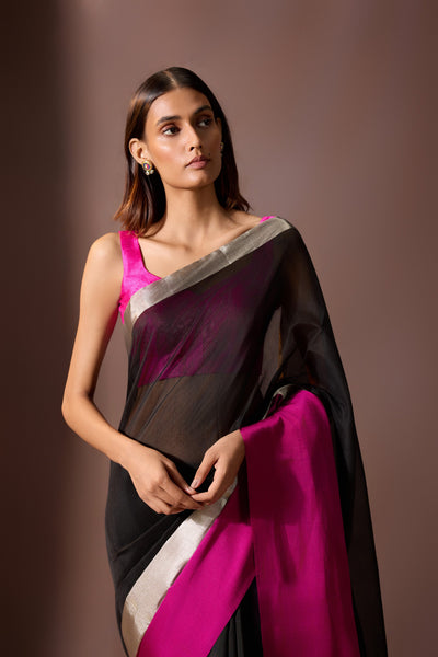 Onyx Magenta Chanderi Saree