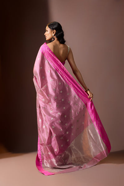 Dusty Rose Chanderi Saree