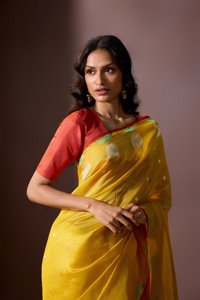 Saffron Chanderi Saree