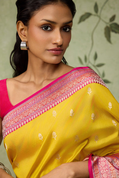 Marigold Banarasi Saree