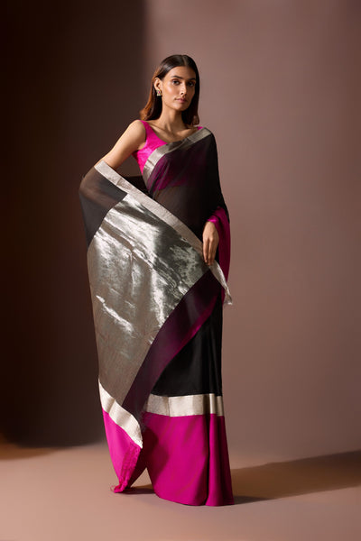 Onyx Magenta Chanderi Saree