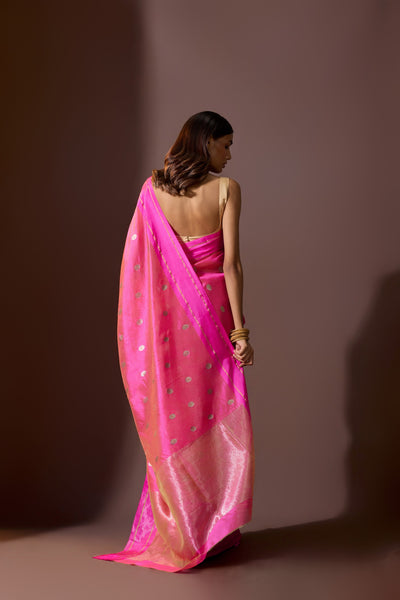 Fuchsia Chanderi Saree