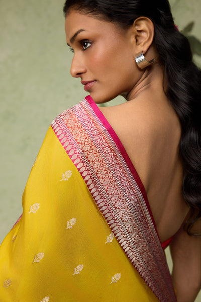 Marigold Banarasi Saree