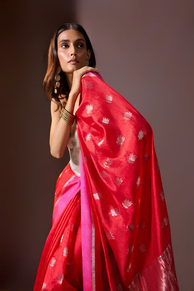 Vermilion Chanderi Saree