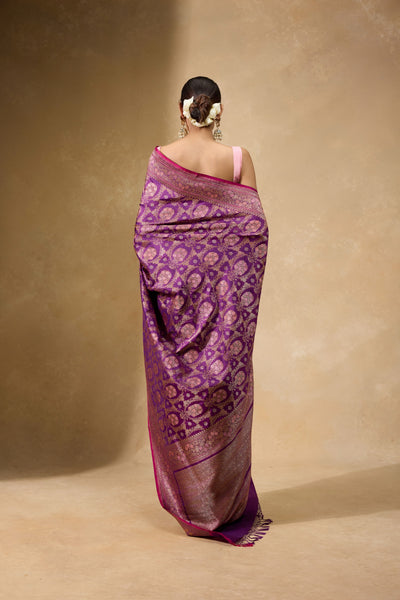 Mulberry Banarasi Saree
