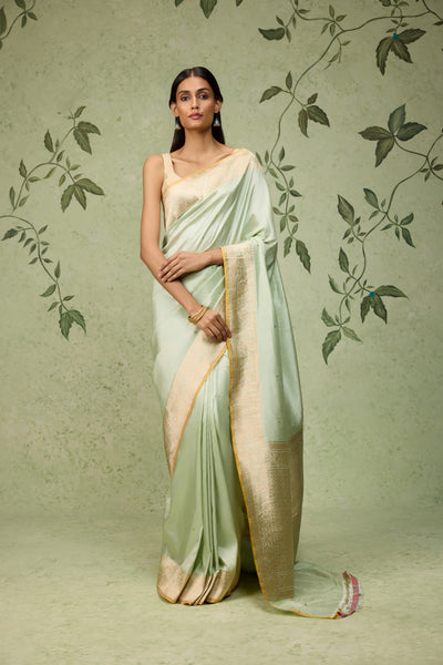 Pistachio Banarasi Saree