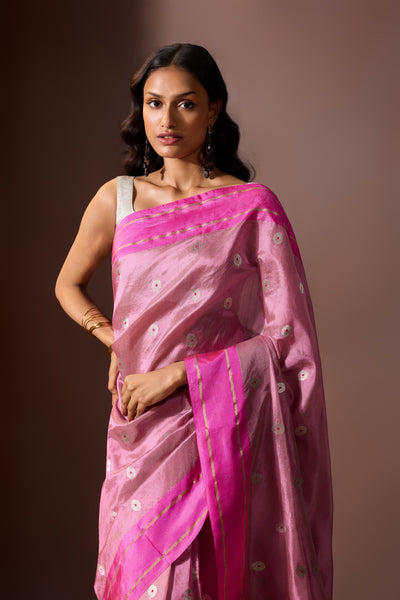 Dusty Rose Chanderi Saree