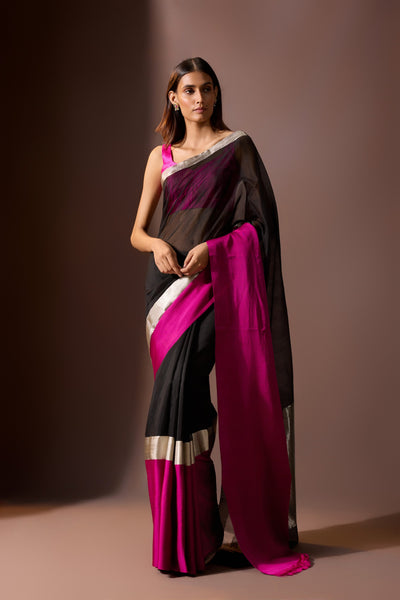 Onyx Magenta Chanderi Saree