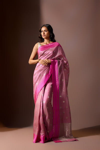 Dusty Rose Chanderi Saree