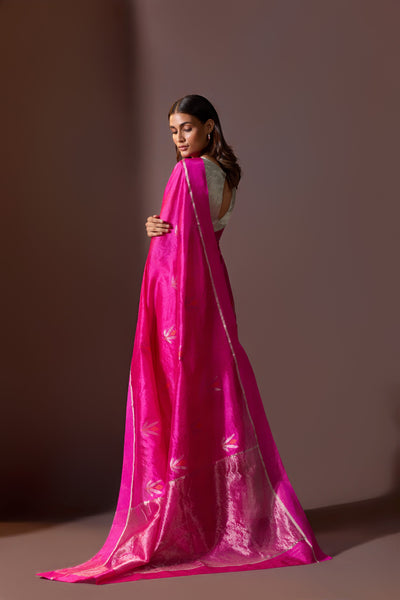 Raspberry Chanderi Saree