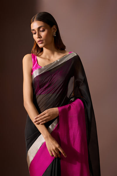 Onyx Magenta Chanderi Saree