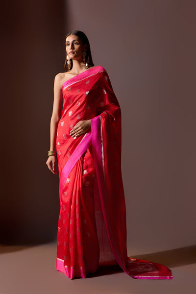Vermilion Chanderi Saree