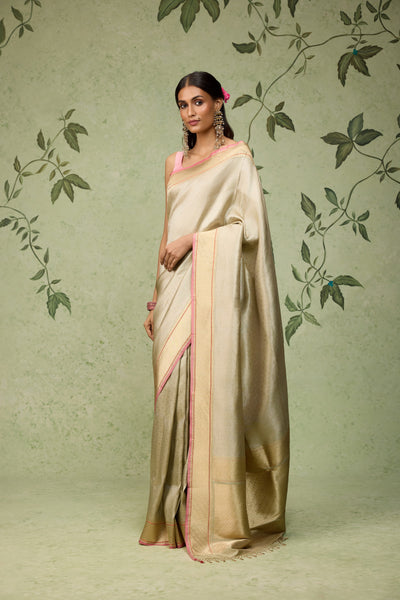 Champagne Banarasi Saree