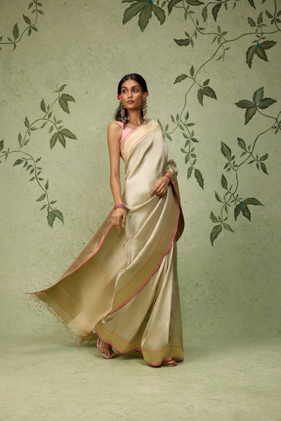 Champagne Banarasi Saree