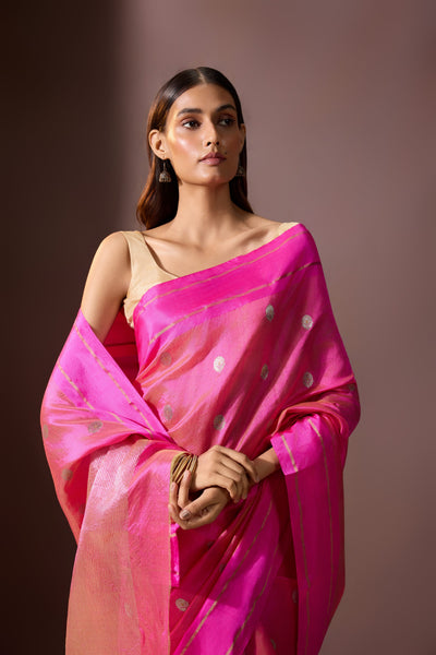 Fuchsia Chanderi Saree