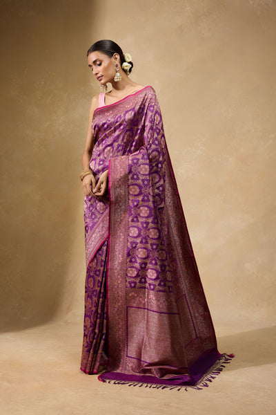 Mulberry Banarasi Saree