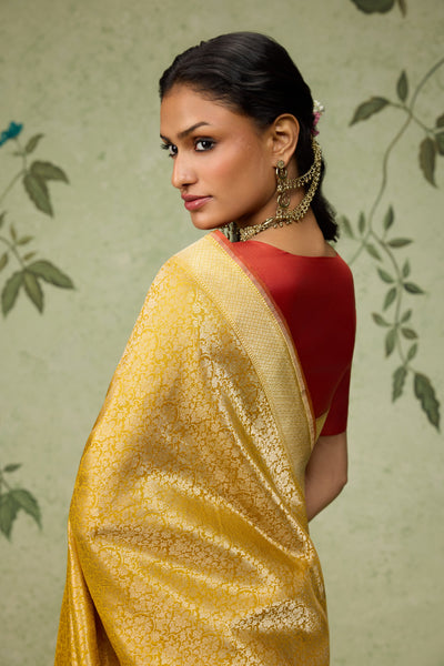 Antique Gold Banarasi Saree