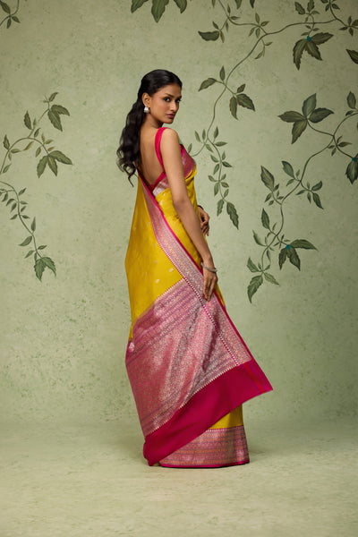Marigold Banarasi Saree