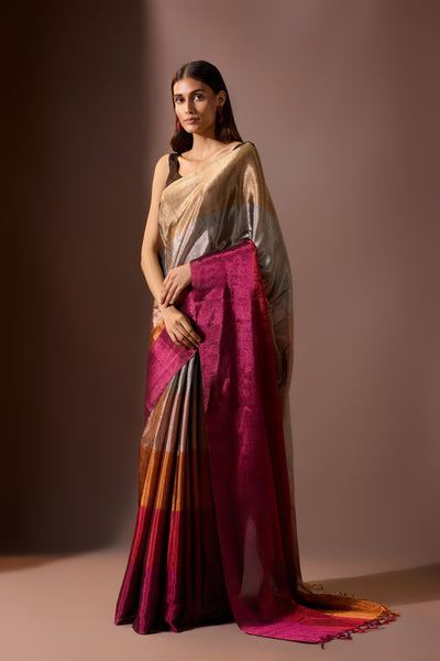 Sunset Ombre Chanderi Saree