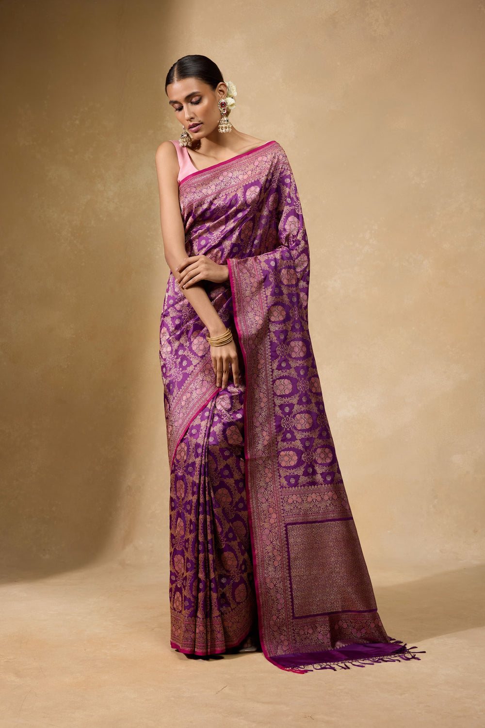Mulberry Banarasi Saree