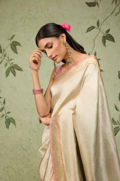Champagne Banarasi Saree