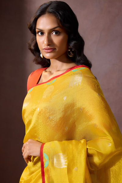 Saffron Chanderi Saree