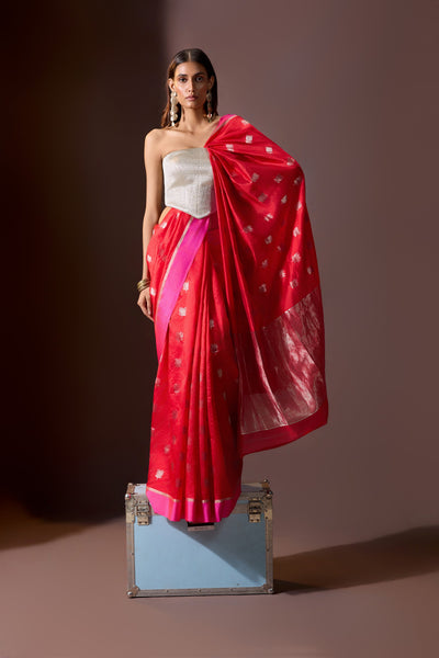 Vermilion Chanderi Saree