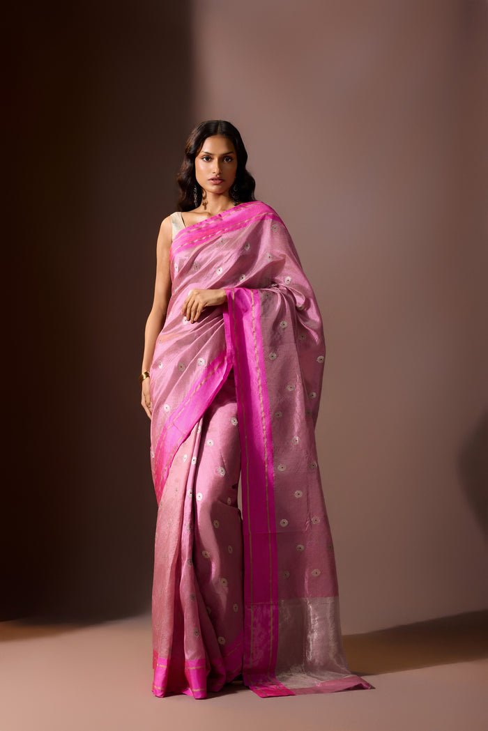 Dusty Rose Chanderi Saree