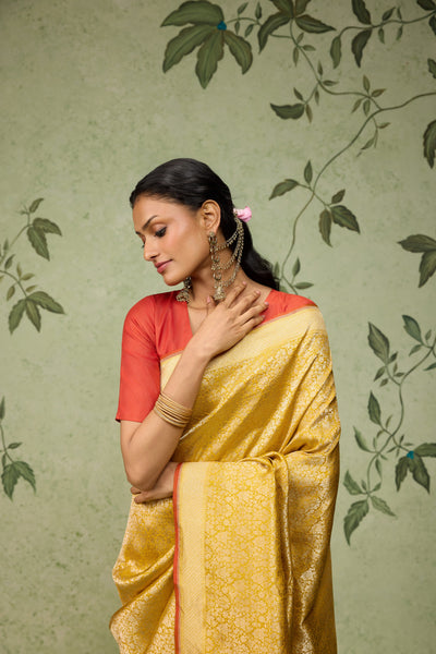 Antique Gold Banarasi Saree