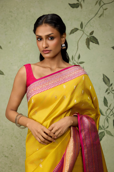 Marigold Banarasi Saree
