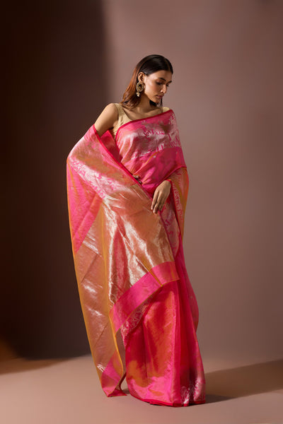 Coral Chanderi Saree