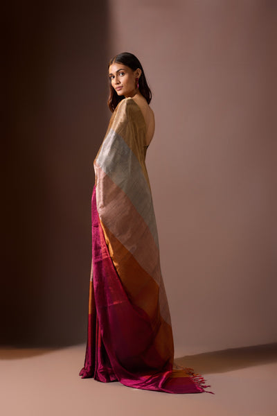 Sunset Ombre Chanderi Saree