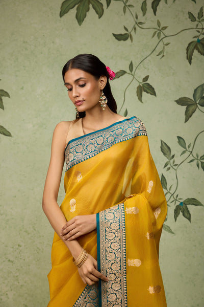 Turmeric Banarasi Saree