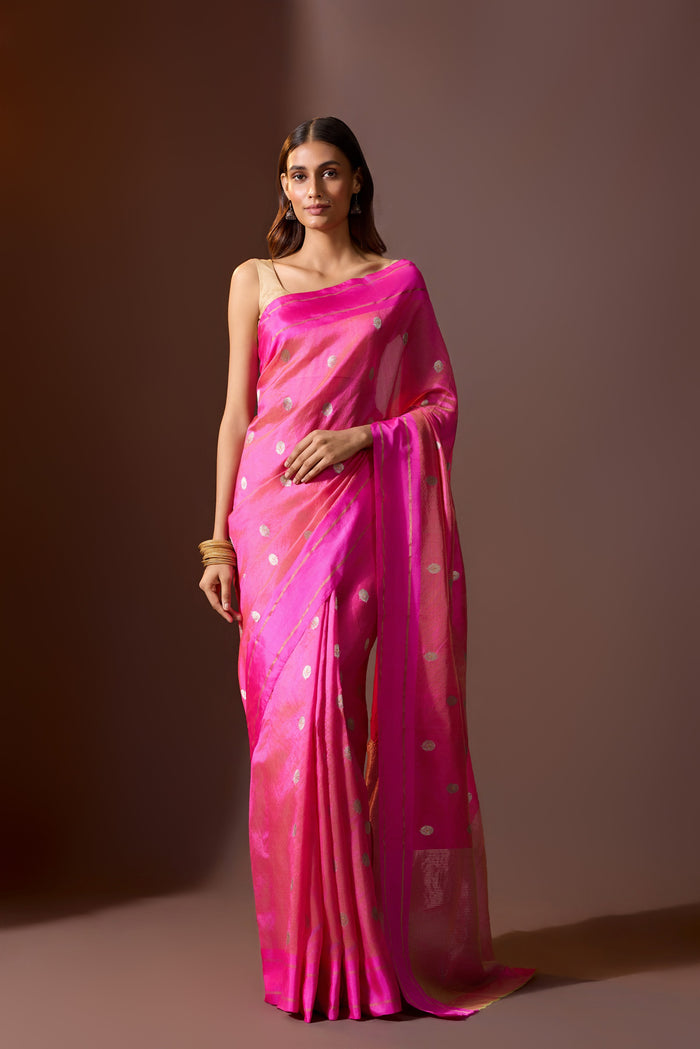 Fuchsia Chanderi Saree